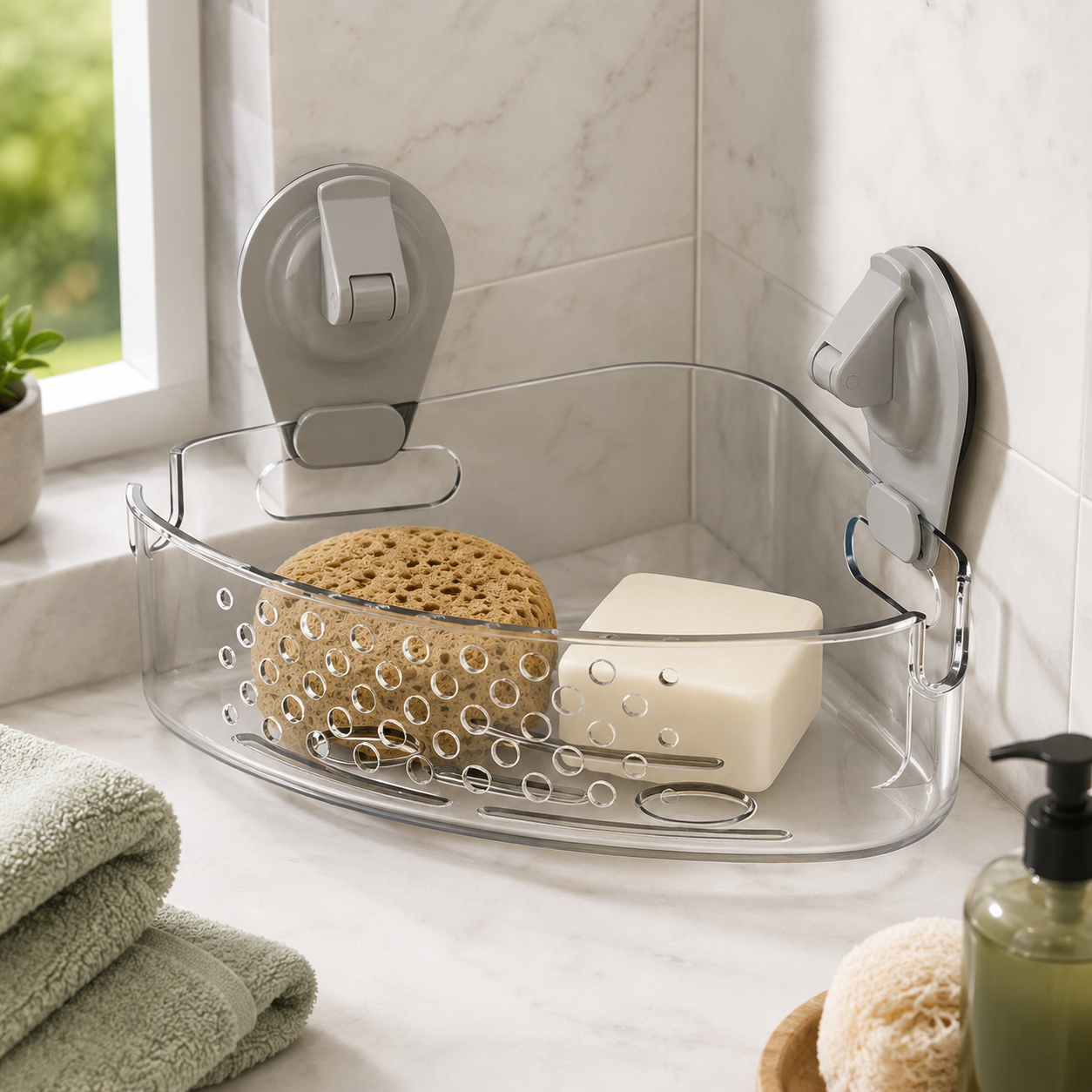 Corner Suction Shower Caddy