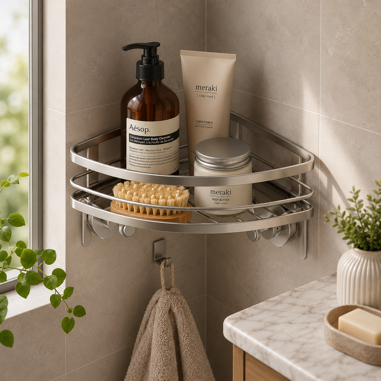 Clear Corner Shower Basket