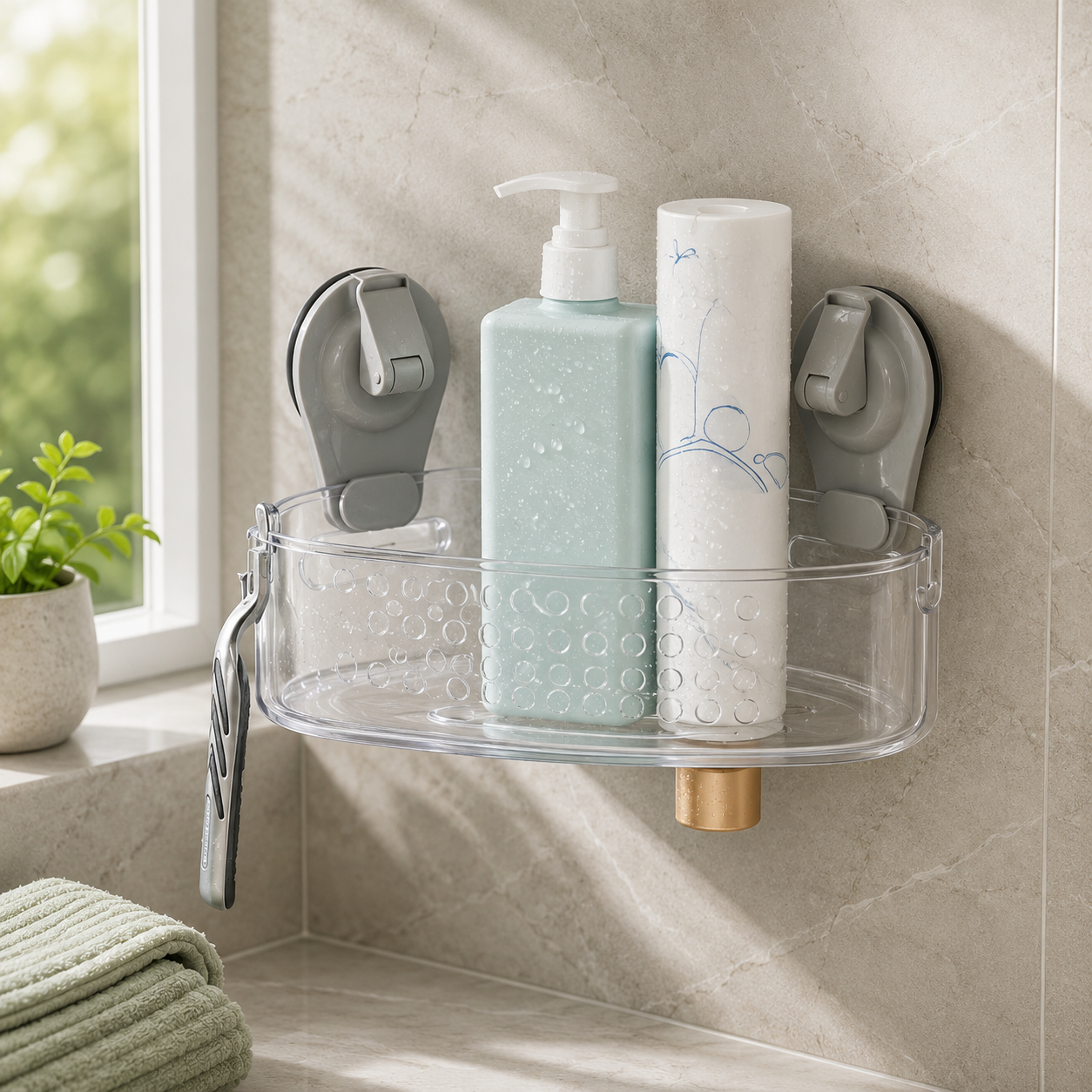 Corner Suction Shower Caddy