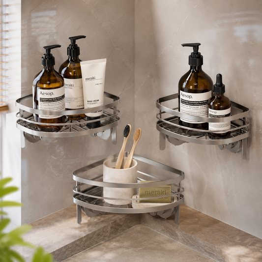 3-Pack Clear Corner Shower Baskets