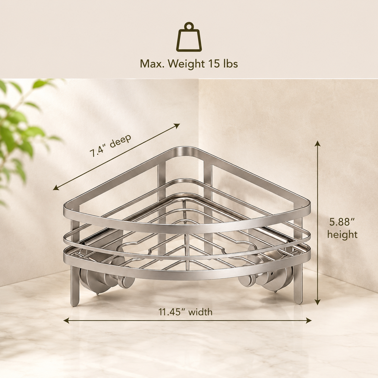 3-Pack Clear Corner Shower Baskets