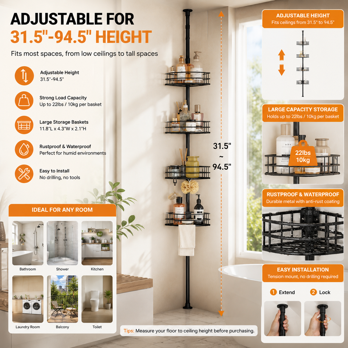 4-Tier Corner Shower Caddy